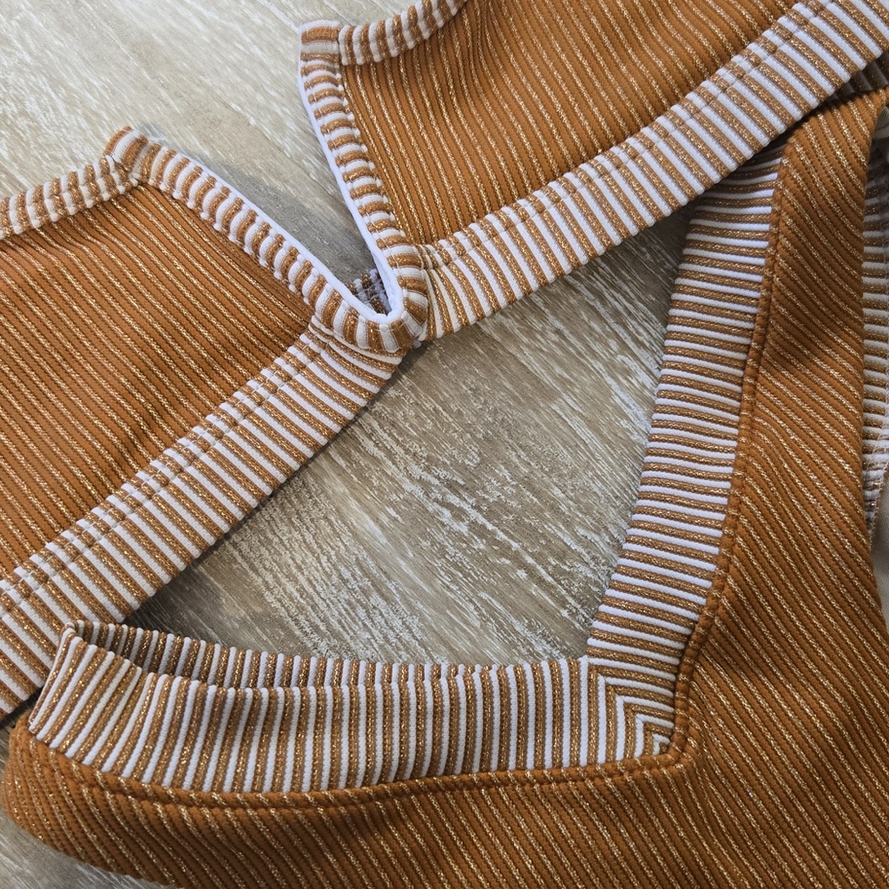 Striped Orange Bikini Set